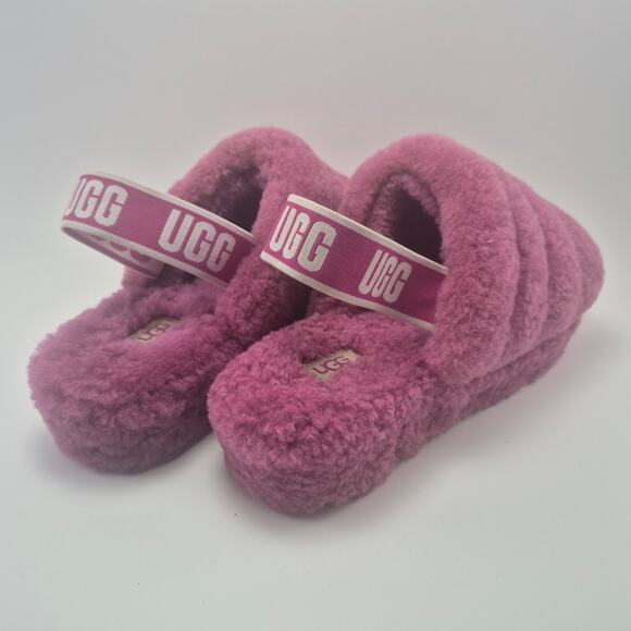 UGG "Fluff Yeah" Fuchsia Pink Womens Slides/Slippers Size 9 - Picture 12 of 12